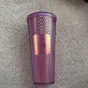 Purple Studded Tumbler with Straw